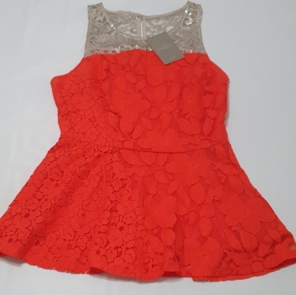 NWT ANTHROPOLOGIE Moulinette Soeurs  Rouge Red PeplumTop - Picture 4 of 11